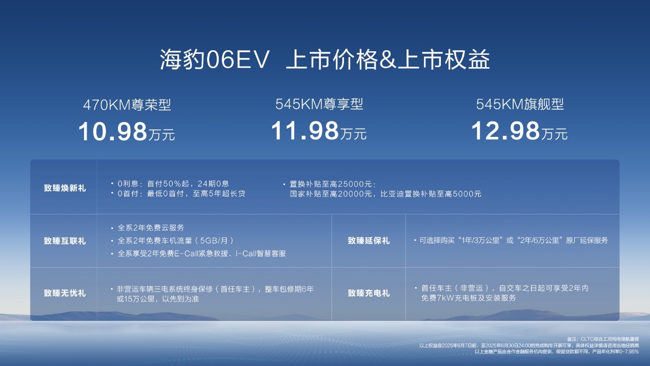 比亚迪海豹06EV上市 10.98万起开启轿跑新时代