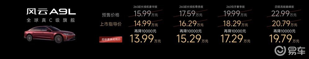 抢购价13.99万起！风云A9L上市，重塑真C级旗舰标杆
