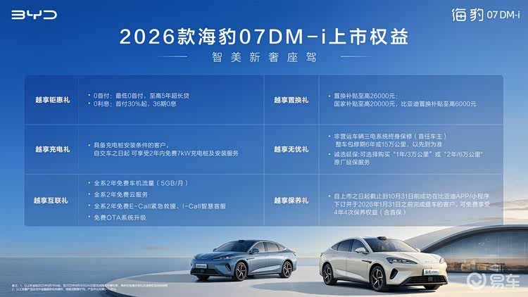 比亚迪2026款海豹07DM-i 售价14.98万起