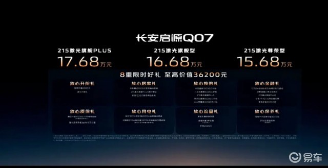 长安启源Q07天枢智能驾驶辅助激光版上市