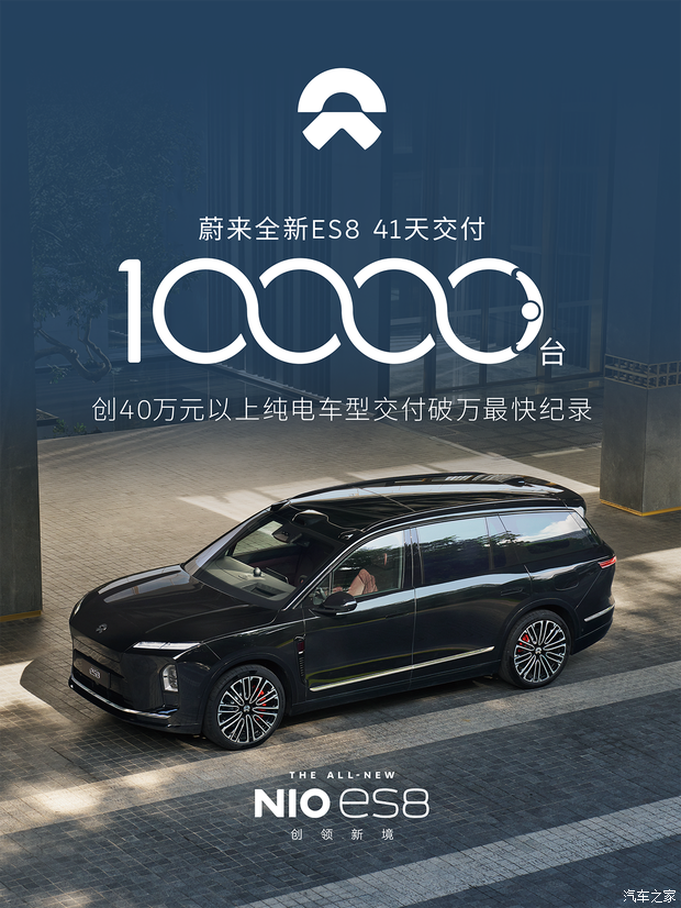 用时不到一个半月 全新蔚来ES8上市41天交付第10000台新车 用时不到一个半月 全新蔚来ES8上市41天交付第10000台新车